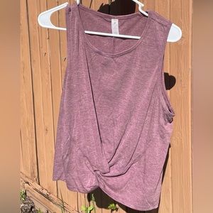 Women’s Large Yogalicious Tie Front Tank Top, Soft & Stretchy, Purple